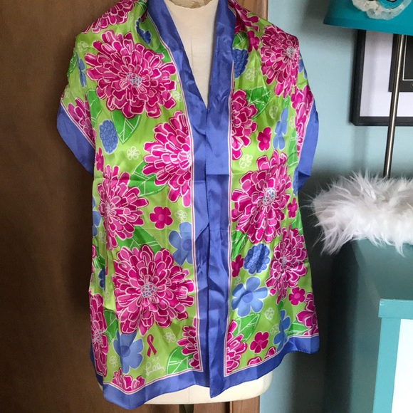 Lilly Pulitzer limited edition Ford 💯 silk scarf - Picture 1 of 7